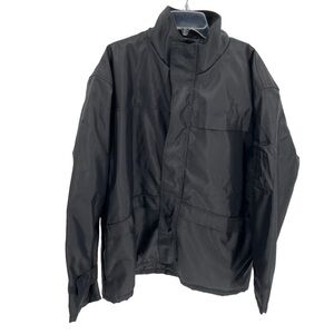 Mil-Tec Brand Men's Size XL Security Jacket Rain Coat Black Hooded Pockets